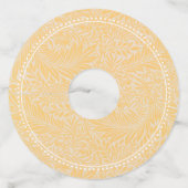 Blank Naam  Gouden Larkspur Bloem Wijnglaslabel (Achterkant)