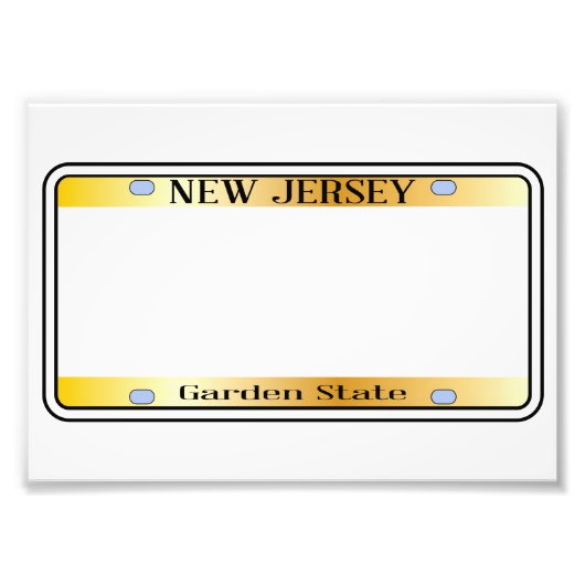Blank New Jersey State License Bord Foto Afdruk (Voorkant)