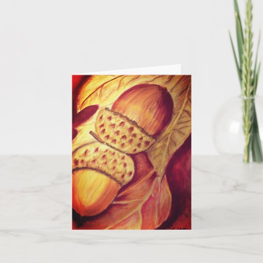 Blank Note Card Pastel Acorn Design Kaart (Voorkant)