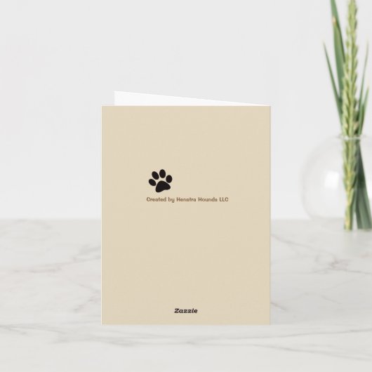 Blank Note Kaart Dog gezegde Hallo (Achterkant)