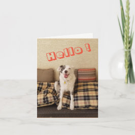 Blank Note Kaart Dog gezegde Hallo