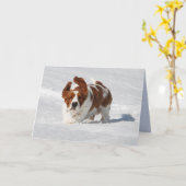 Blank Note Kaart w / Mooie Basset Hound (Gele Bloem)