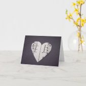 Blank Notecard Bladmuziek Hart Kaart (Gele Bloem)