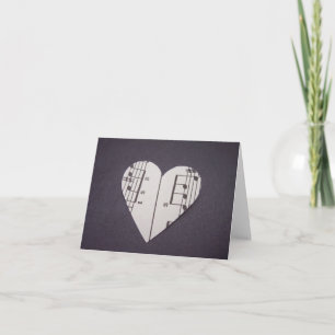 Blank Notecard  Bladmuziek Hart Kaart