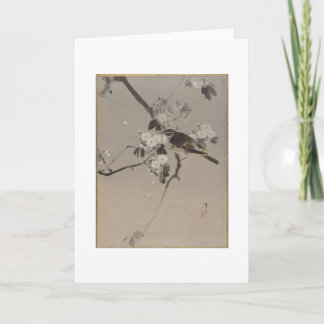 BLANK NOTECARD MET JAPANESE BIRD NOTITIEKAARTJE