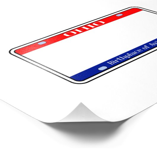 Blank Ohio License Plate Foto Afdruk (Hoek)