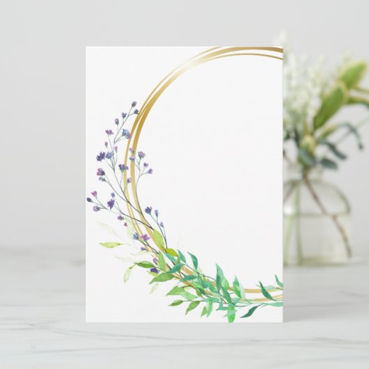 Blank ontwerp met blauwe bloemen kaart (Staand voorkant)