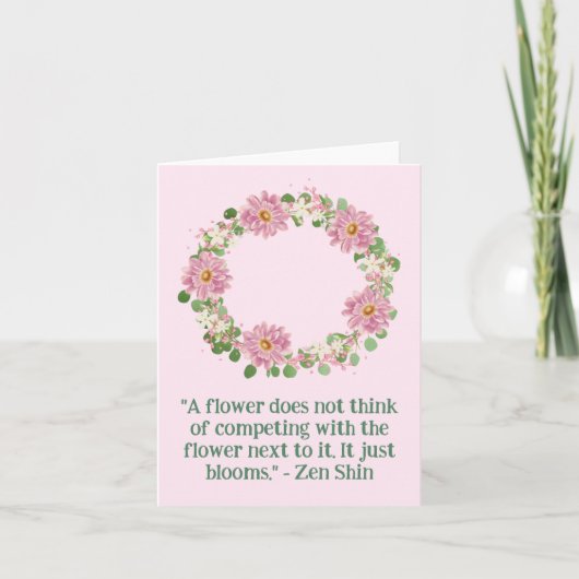 Blank paarse bloemen botanische krans kaart (Voorkant)