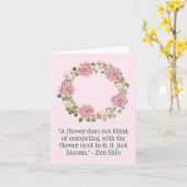 Blank paarse bloemen botanische krans kaart (Gele Bloem)