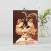 Blank Party Invitation Parlor Cat Singing Kaart (Staand voorkant)