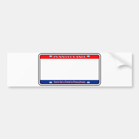 Blank Pennsylvania License Bord Bumpersticker (Voorkant)
