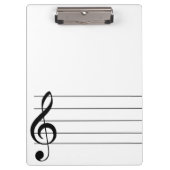 Blank personeel Treble Clef Musical Cliboard Klembord (Voorkant)