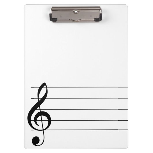 Blank personeel Treble Clef Musical Cliboard Klembord (Voorkant)
