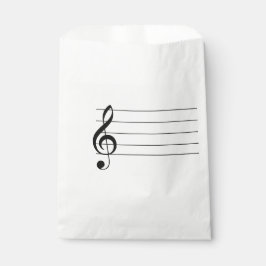 Blank Personeel Treble Clef Muzikale Favor Bag Bedankzakje