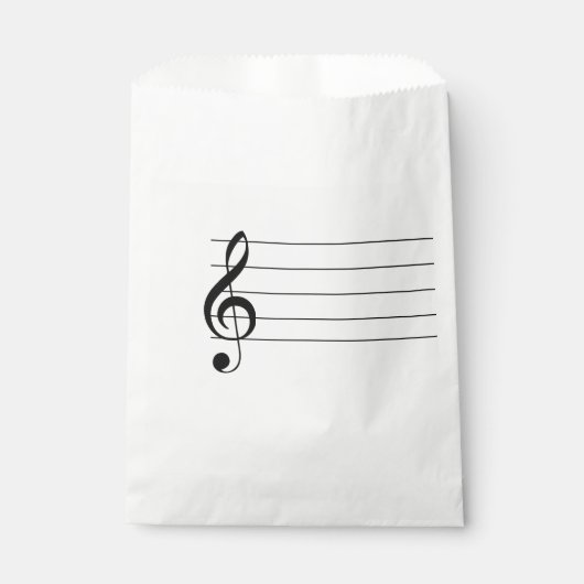 Blank Personeel Treble Clef Muzikale Favor Bag Bedankzakje (Voorkant)