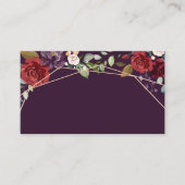 Blank Plaats Kaarten Plum Paarse Rozen Goud Geomet Plaatskaartje (Voorkant)