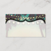 Blank Place Cards Beach Sunset Palm Tree String Li Plaatskaartje (Voorkant)
