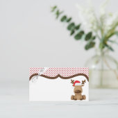 Blank Place kaarten rendier Kerstmis XMAS Polka Do Plaatskaartje (Staand voorkant)