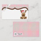 Blank Place kaarten rendier Kerstmis XMAS Polka Do Plaatskaartje (Voorkant / Achterkant)