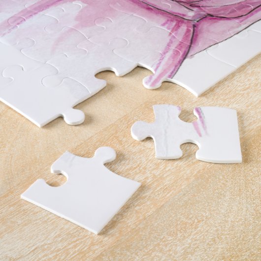 BLANK Puzzle DK Bl Waves Bride Dk Br Long MOH Legpuzzel (Zijkant)