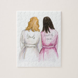 BLANK Puzzle DK Bl Waves Bride Dk Br Long MOH Legpuzzel