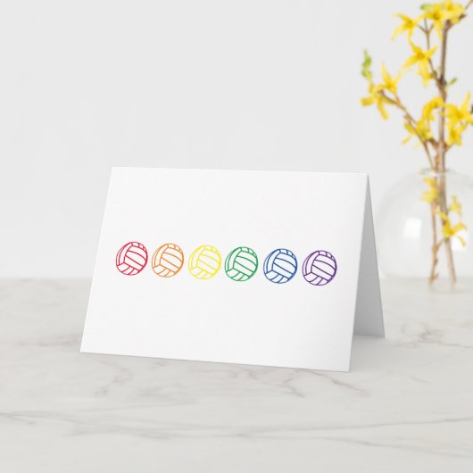 Blank Rainbow Volleybal Kaart (Gele Bloem)