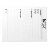 Blank Recipe Pages / Papers | Refill Minimalist Notitieblok (Voorkant)