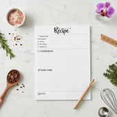 Blank Recipe Pages / Papers | Refill Minimalist Notitieblok