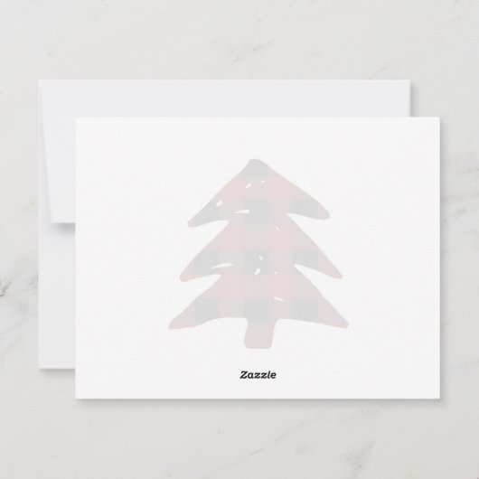 Blank Red Buffalo Plaid Kerstmis Bedankt Notities (Achterkant)