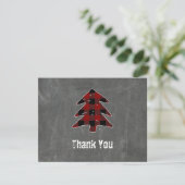 Blank Red Buffalo Plaid Kerstmis Bedankt Notities (Staand voorkant)