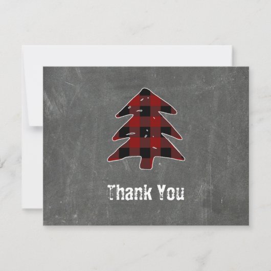 Blank Red Buffalo Plaid Kerstmis Bedankt Notities (Voorkant)