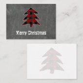 Blank Red Buffalo Plaid Vrolijk kerstfeest Dank u Notitiekaartje (Voorkant / Achterkant)