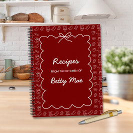Blank Red Cookbook Write Your Own Favorite Recipe  Notitieboek