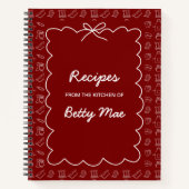 Blank Red Cookbook Write Your Own Favorite Recipe  Notitieboek (Voorkant)