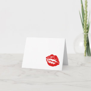 Blank Red Kiss Note Kaart