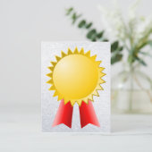 Blank Red Ribbon en Gold Star Award Briefkaart (Staand voorkant)