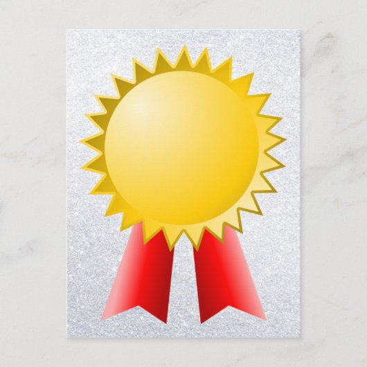 Blank Red Ribbon en Gold Star Award Briefkaart (Voorkant)