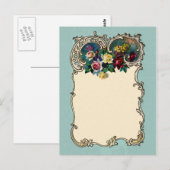   Blank Roos rand ontwerp  Briefkaart (Voorkant / Achterkant)