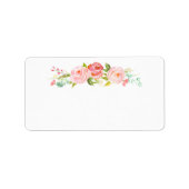Blank Roos Tuin Bloemen Wit Adreslabel Etiket (Voorkant)