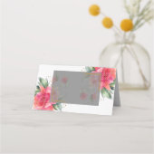 Blank Roos tuin budget bruiloft Plaatskaartje (Achterkant)