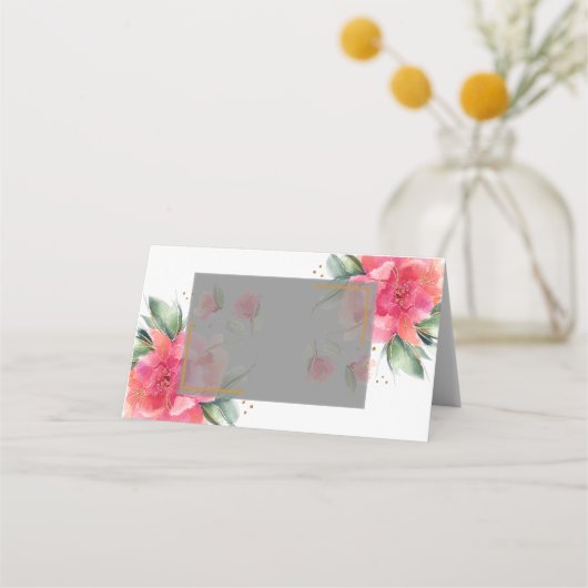 Blank Roos tuin budget bruiloft Plaatskaartje (Voorkant)