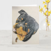 blank Rottie greeting card Kaart (Gele Bloem)