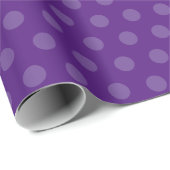 Blank Royal Paarse  Classic Polka Dots Cadeaupapier (Rol Hoek)