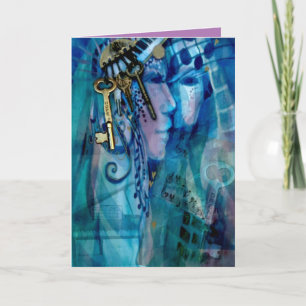 Blank (roze binnenin) Cosmic Seer of Keys Cards Kaart