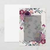 Blank roze en bordeaux bloem budget bruiloft   kaart (Voorkant / Achterkant)