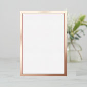 Blank Roze Goud Folie Uitnodiging (Staand Voorkant)