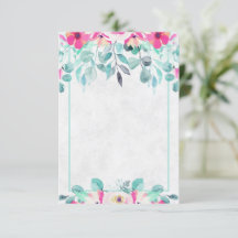 Blank Roze lente aquarel bloem bruiloft Uitnodigin