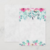 Blank Roze lente aquarel bloem wedding Kaart (Voorkant / Achterkant)