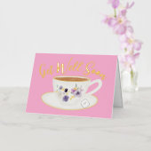 Blank roze wordt snel echt folie wenskaart (Orchidee)