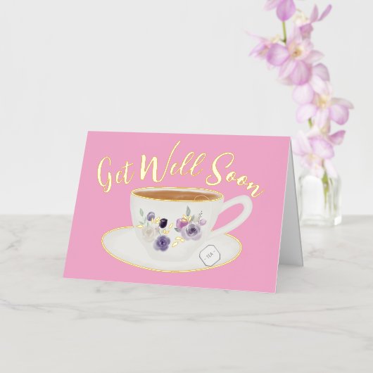 Blank roze wordt snel echt folie wenskaart (Orchidee)